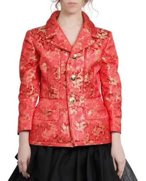 Junya Watanabe Dragon-Print Fitted Button Up Jacket