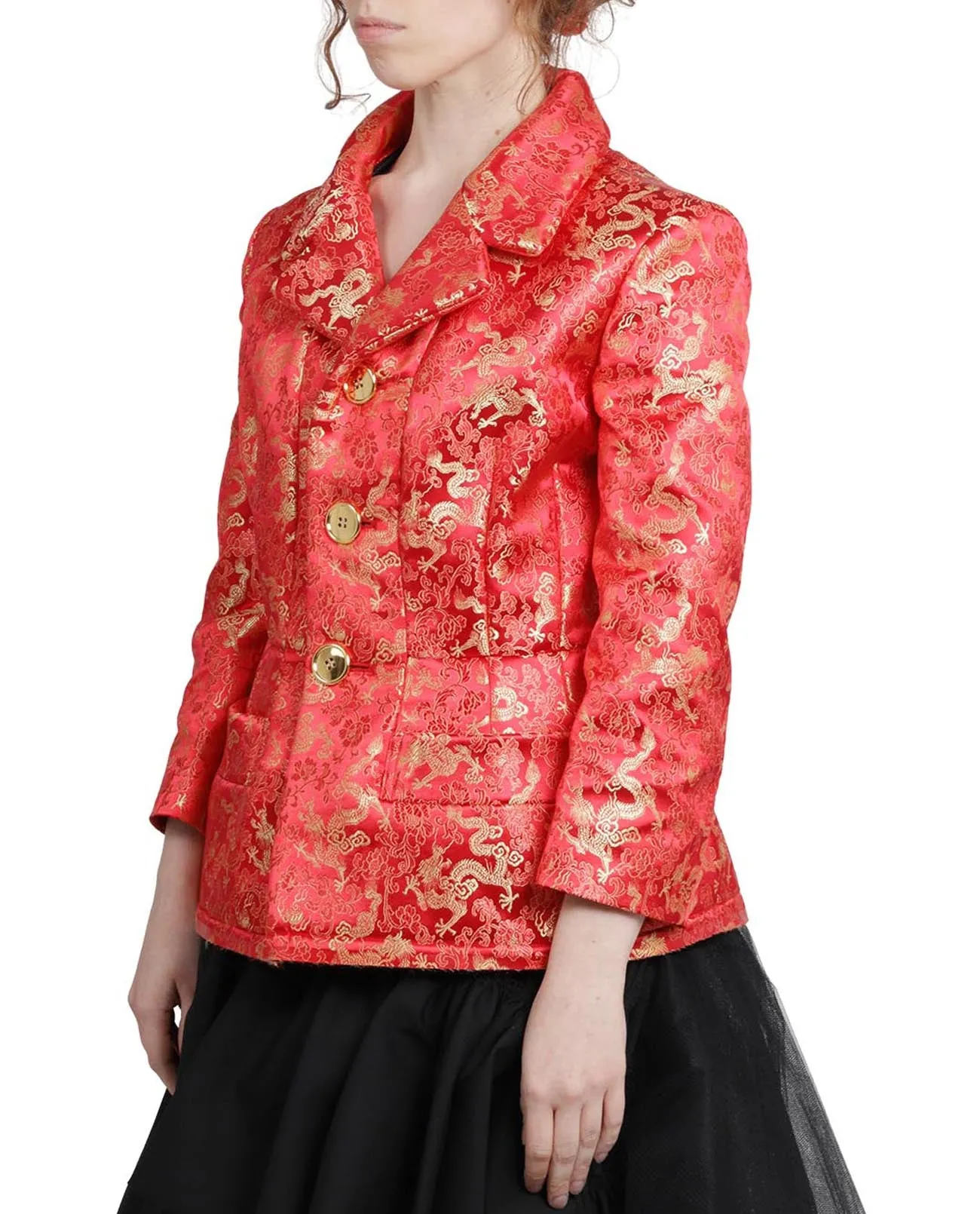 Junya Watanabe Dragon-Print Fitted Button Up Jacket