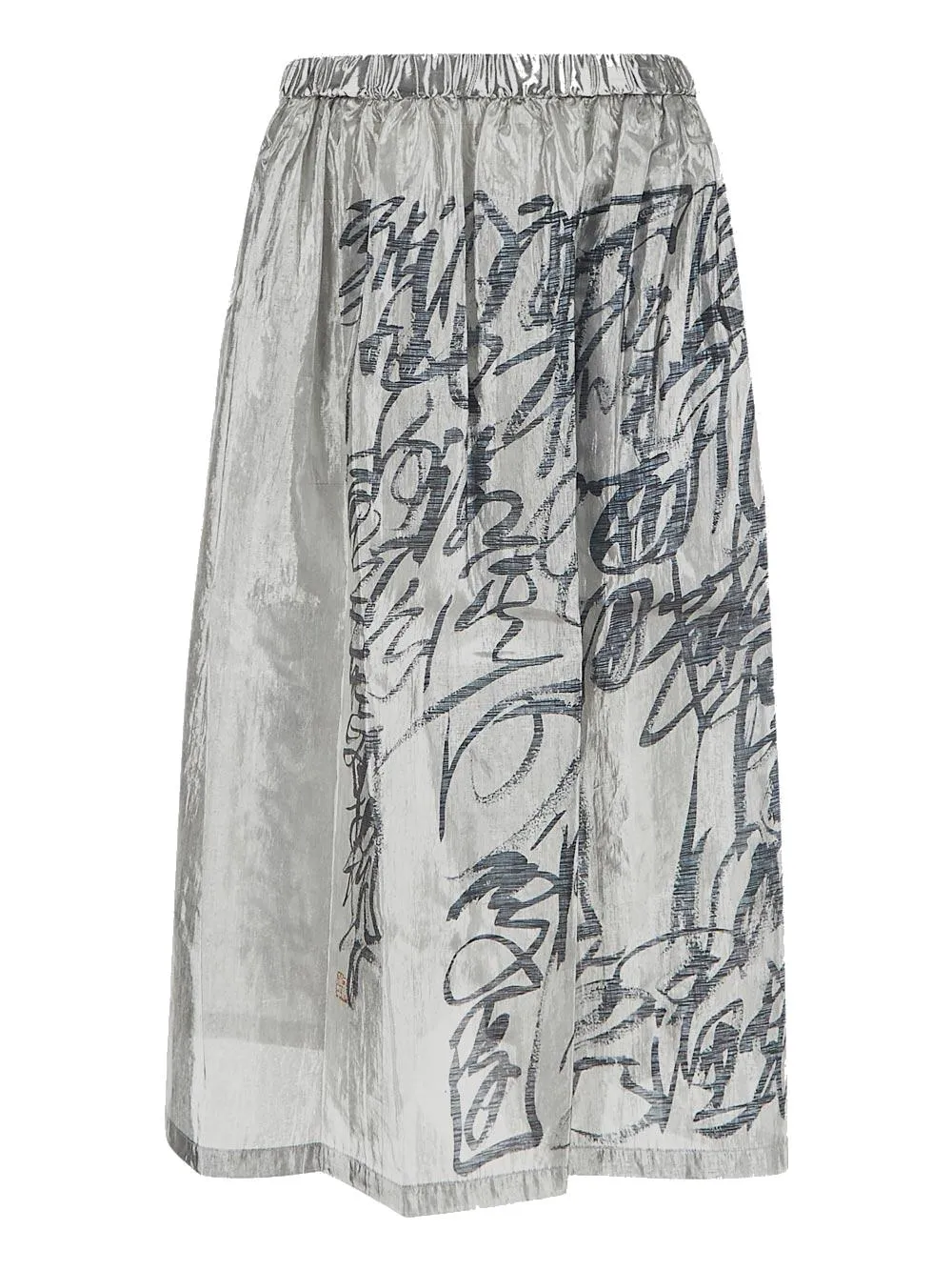 Junya Watanabe Graphic Print Metallic Midi Skirt