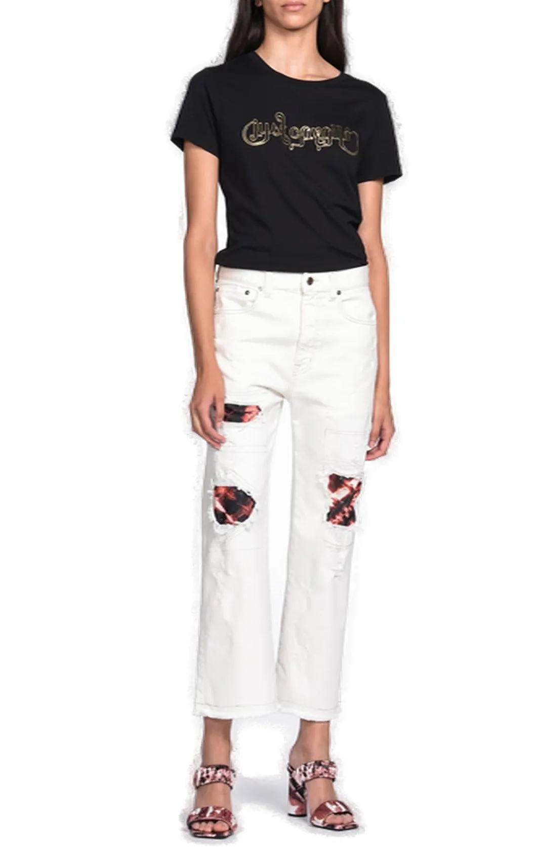 Just Cavalli Logo Print Crewneck T-Shirt