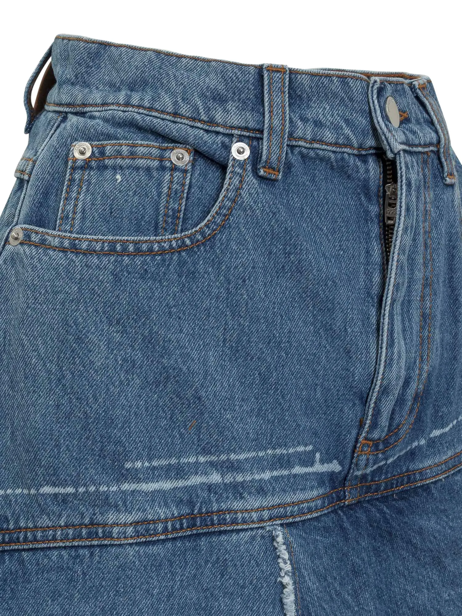 JW Anderson High Waist Asymmetric Denim Skirt
