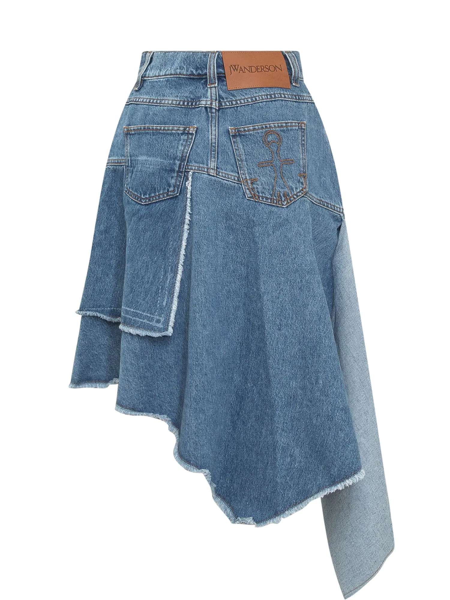 JW Anderson High Waist Asymmetric Denim Skirt