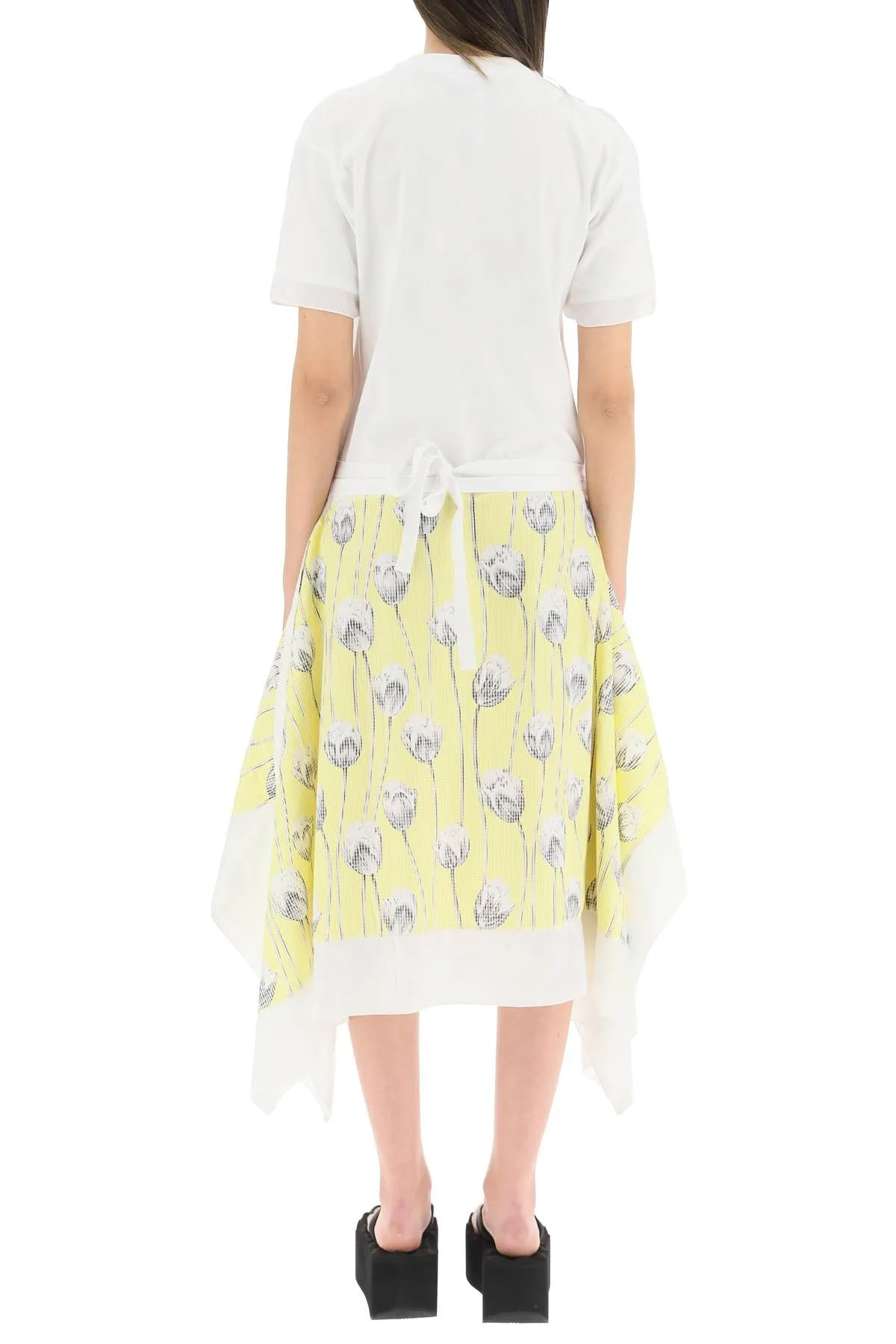 Kenzo Floral Printed Drawstring Crewneck Dress