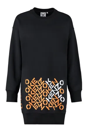 Kenzo Logo Printed Long-Sleeved Sweat Dress