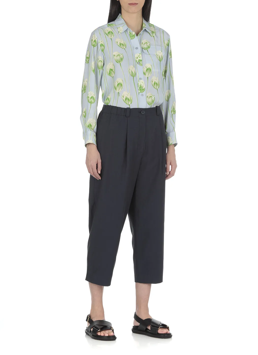Kenzo Straight Leg Cropped Trousers