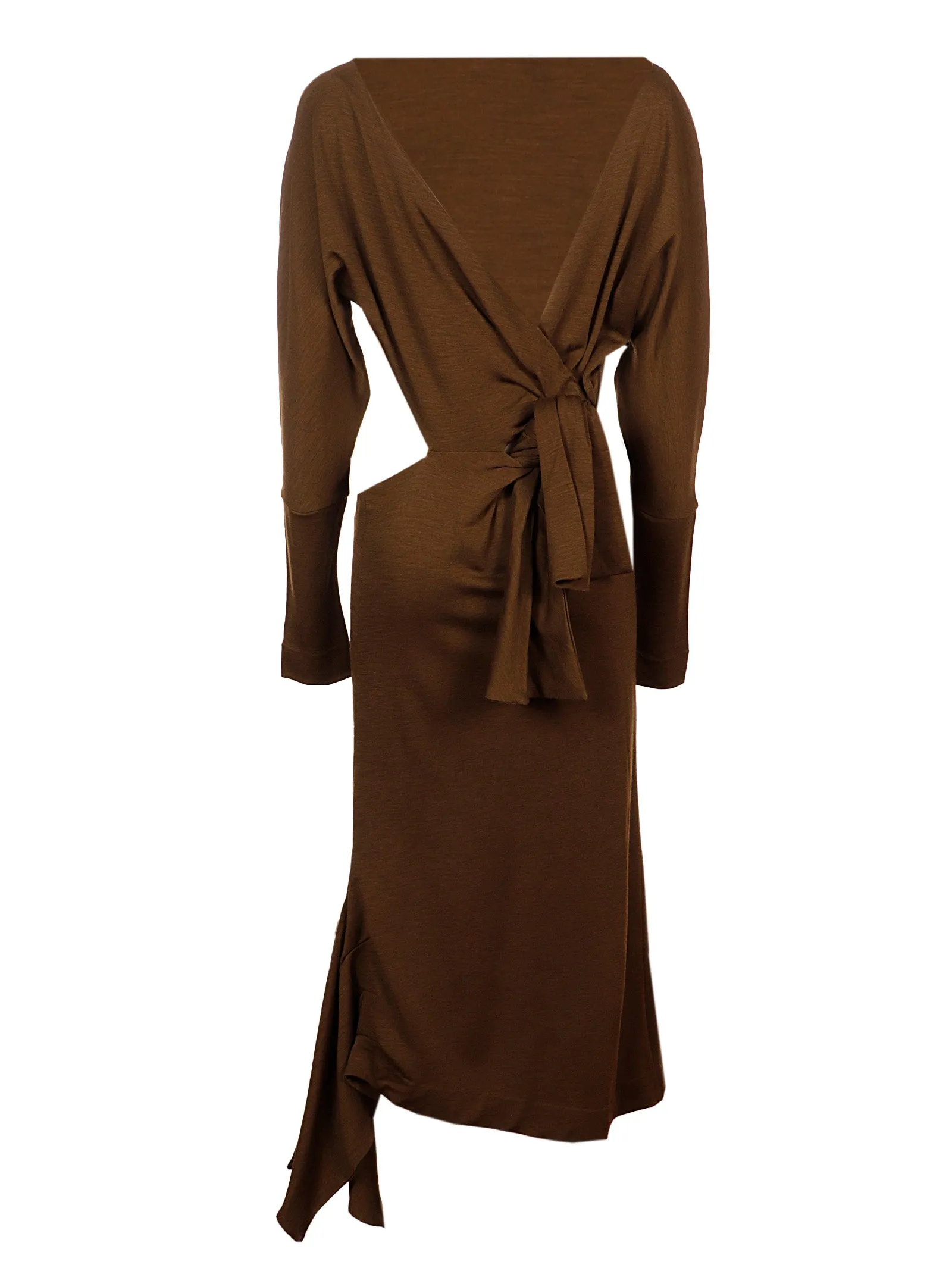 Khaite Knot Detailed Asymmetric Midi Dress