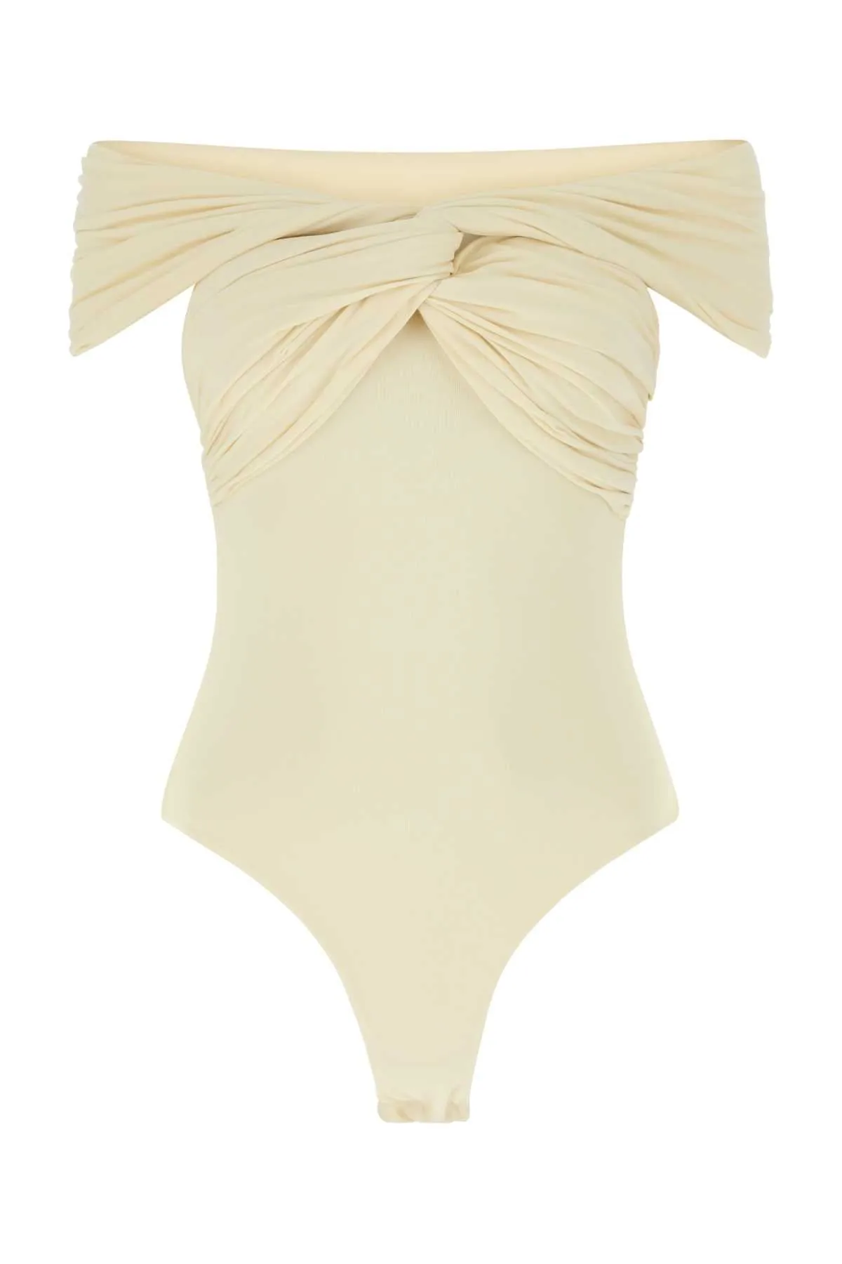 Khaite Off-Shoulder Pleated Top
