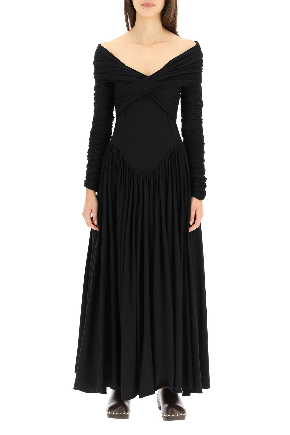 Khaite Ruched-Detail Maxi Dress