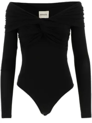 Khaite Ruched Detailed Off-Shoulder Top