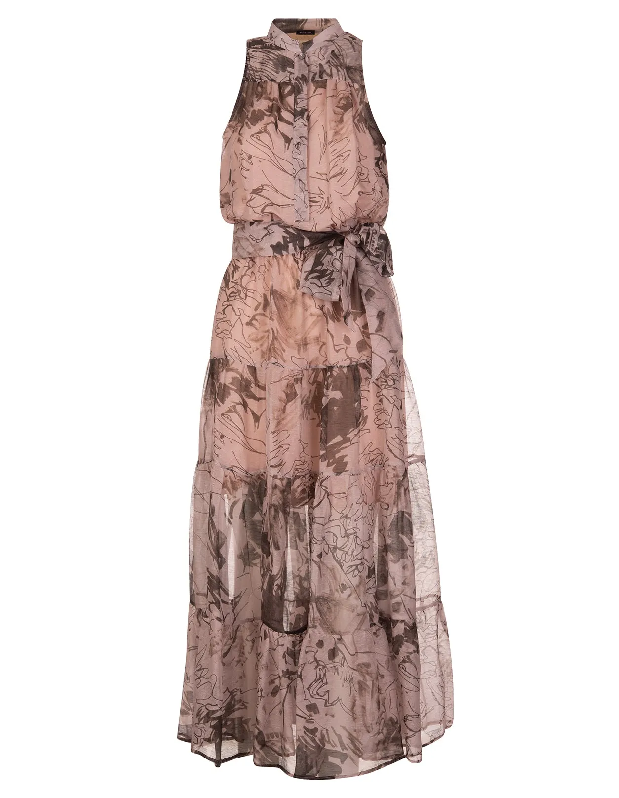 Kiton Floral Pattern Sleeveless Maxi Dress
