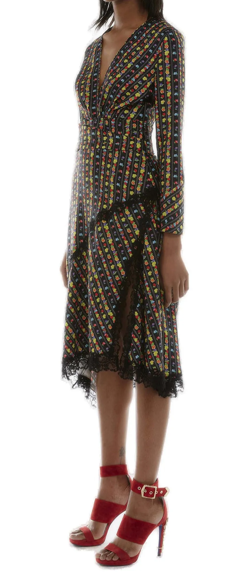 Koch Allover Floral Printed V-Neck Dress