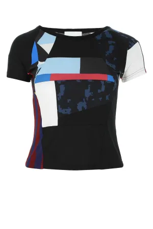 Koch Contrast Panel Printed Crewneck T-Shirt
