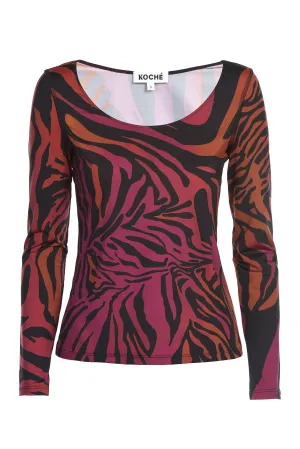 Koch Tiger Printed Long-Sleeved Top
