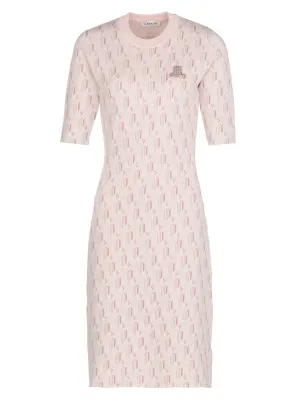 Lanvin Monogram Rhinestone Logo Embellished Dress