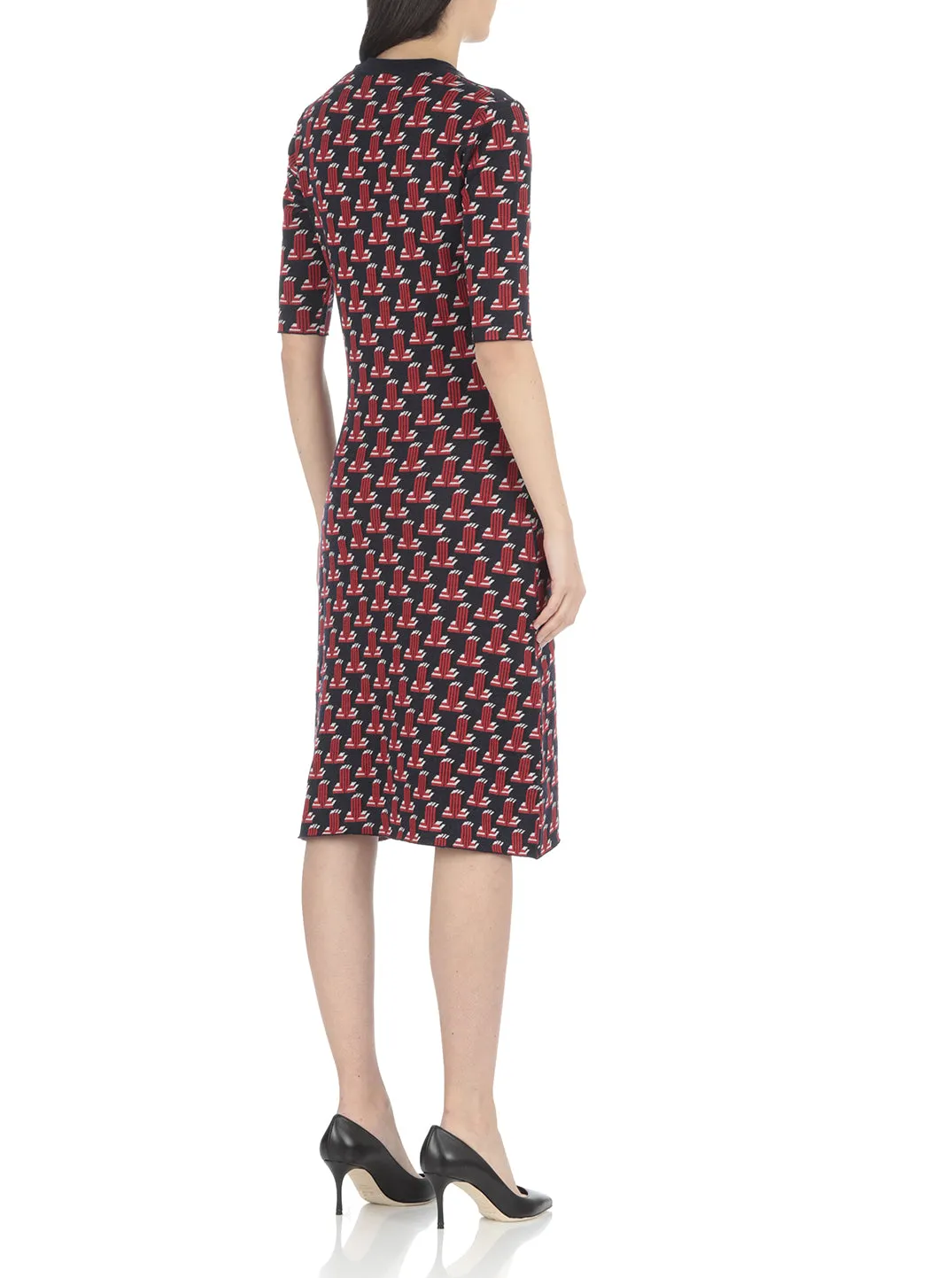 Lanvin Monogram Rhinestone Logo Embellished Dress