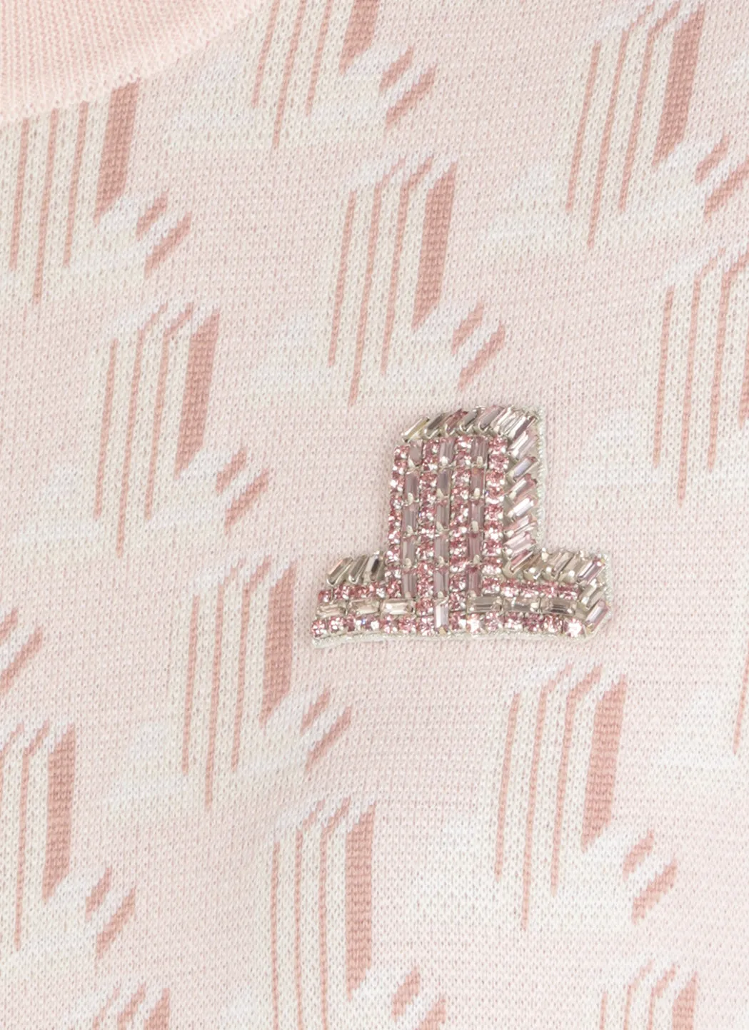 Lanvin Monogram Rhinestone Logo Embellished Dress