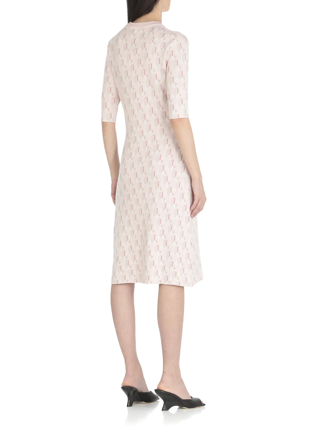 Lanvin Monogram Rhinestone Logo Embellished Dress