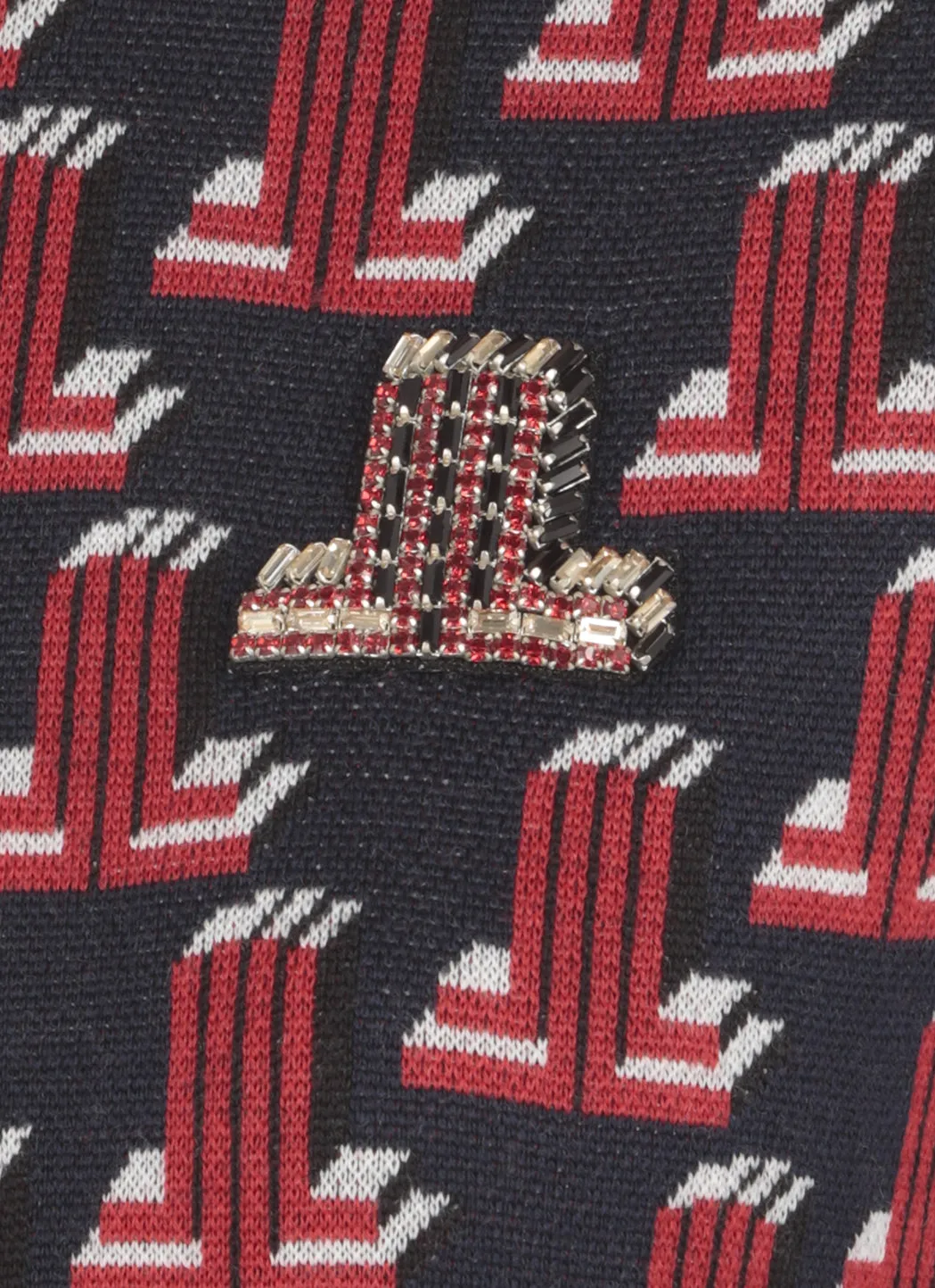 Lanvin Monogram Rhinestone Logo Embellished Dress