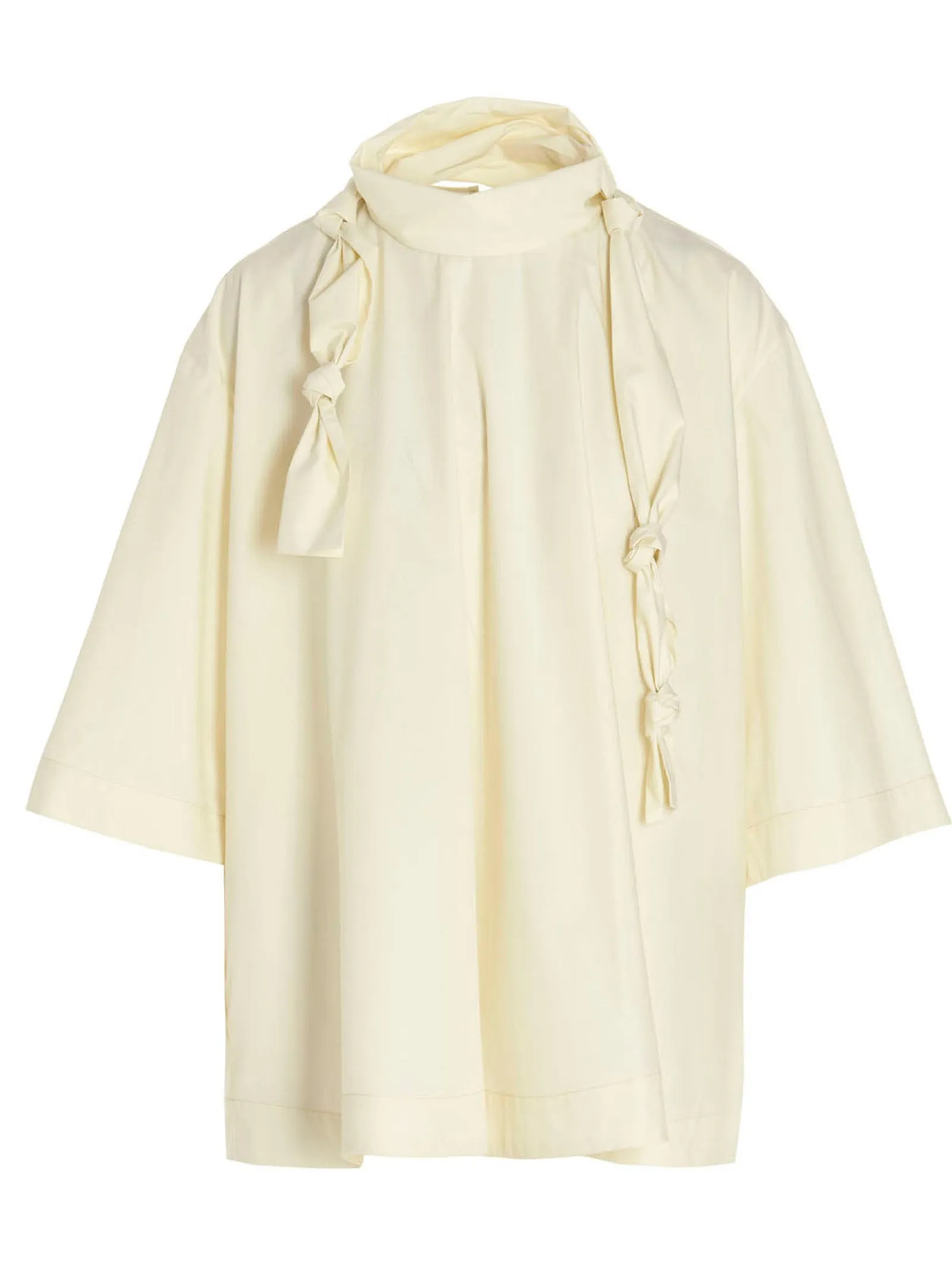 Lemaire Knotted High-Neck Short Sleeved Top