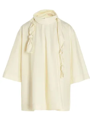 Lemaire Knotted High-Neck Short Sleeved Top