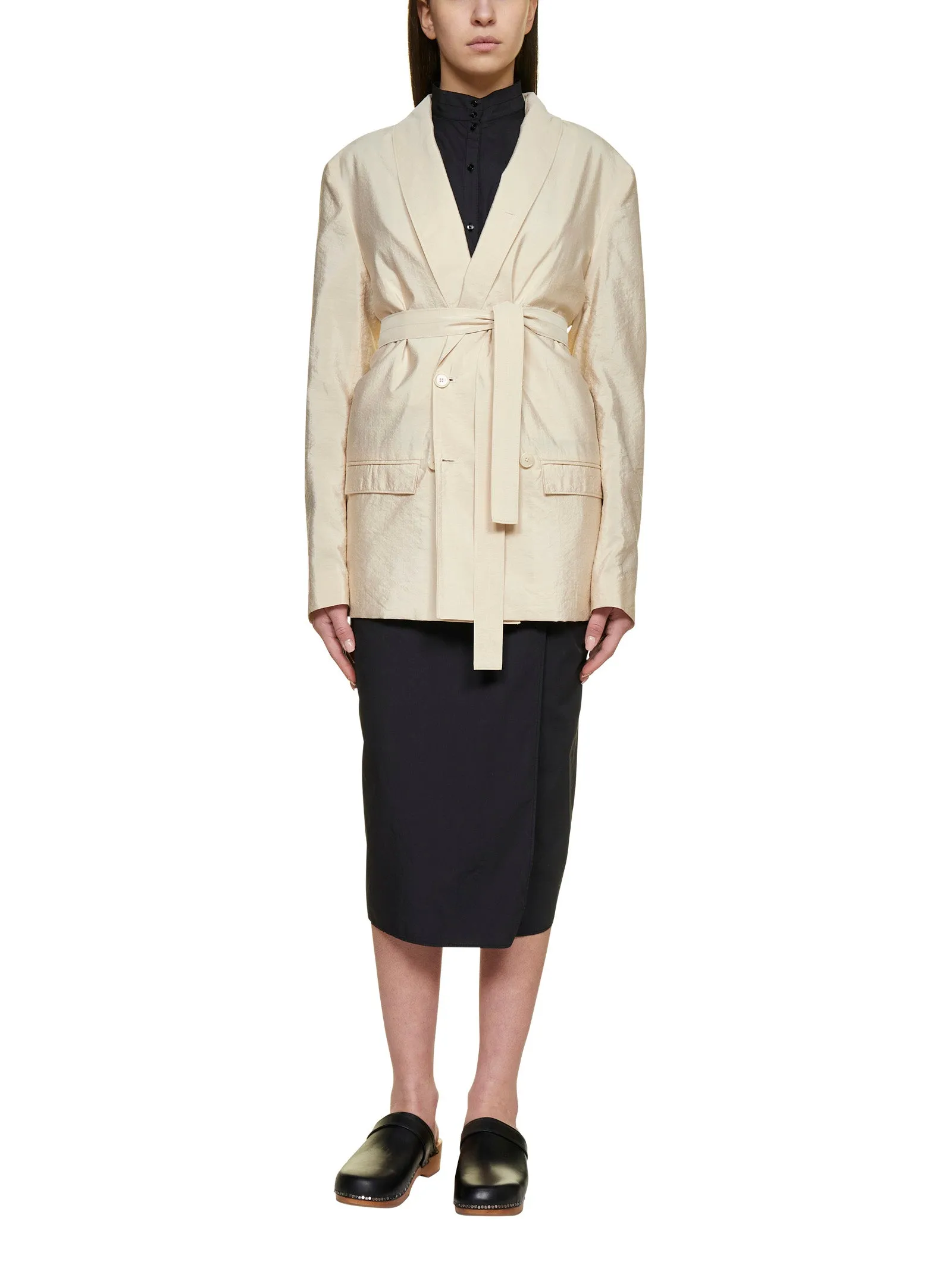 Lemaire Tie-Waist Doube-Breasted Jacket
