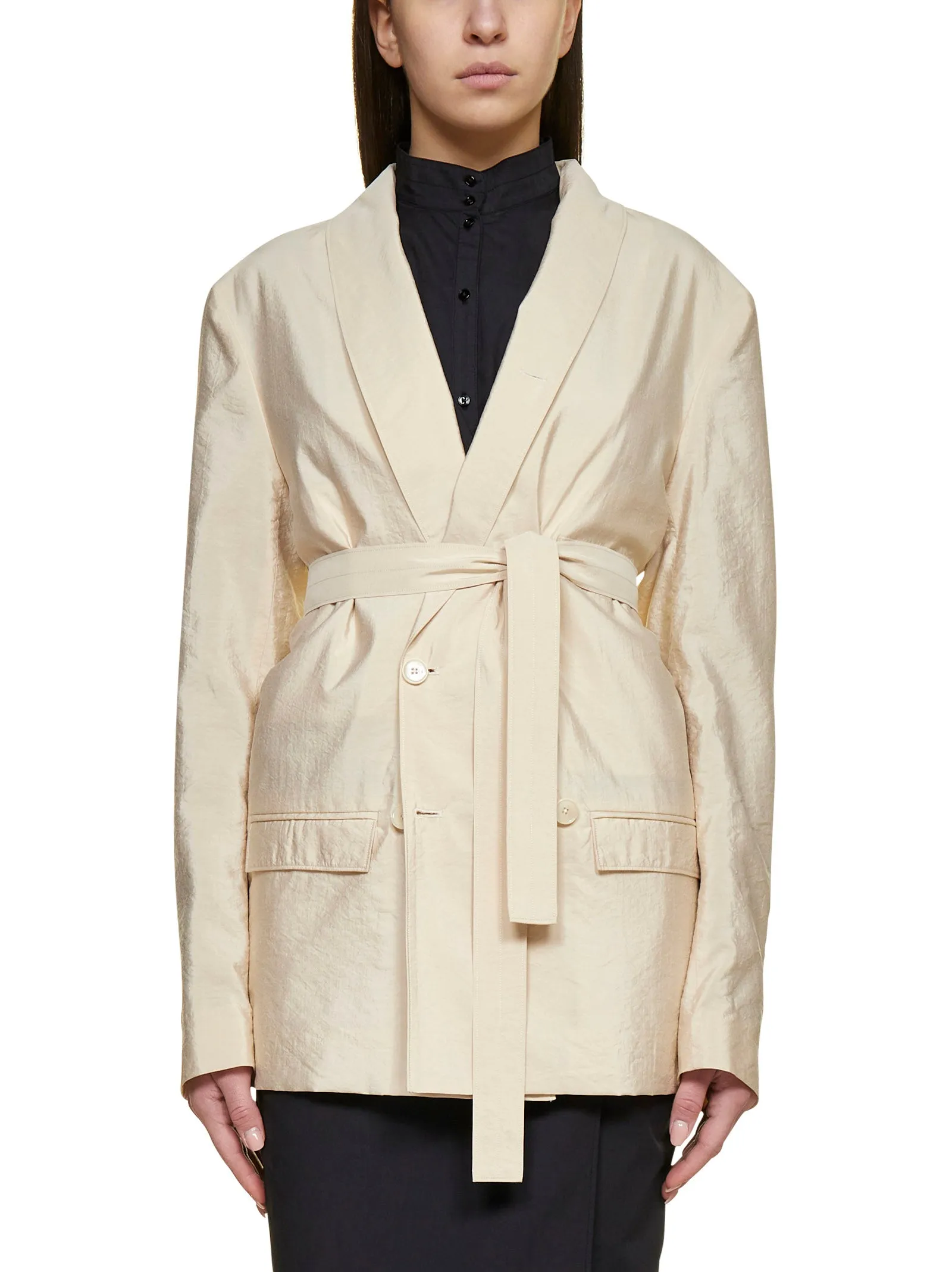 Lemaire Tie-Waist Doube-Breasted Jacket