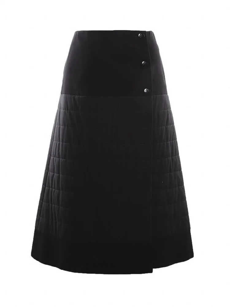 Loewe Button Detailed Padded Midi Skirt