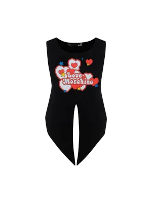 Love Moschino Logo Printed Cropped T-Shirt