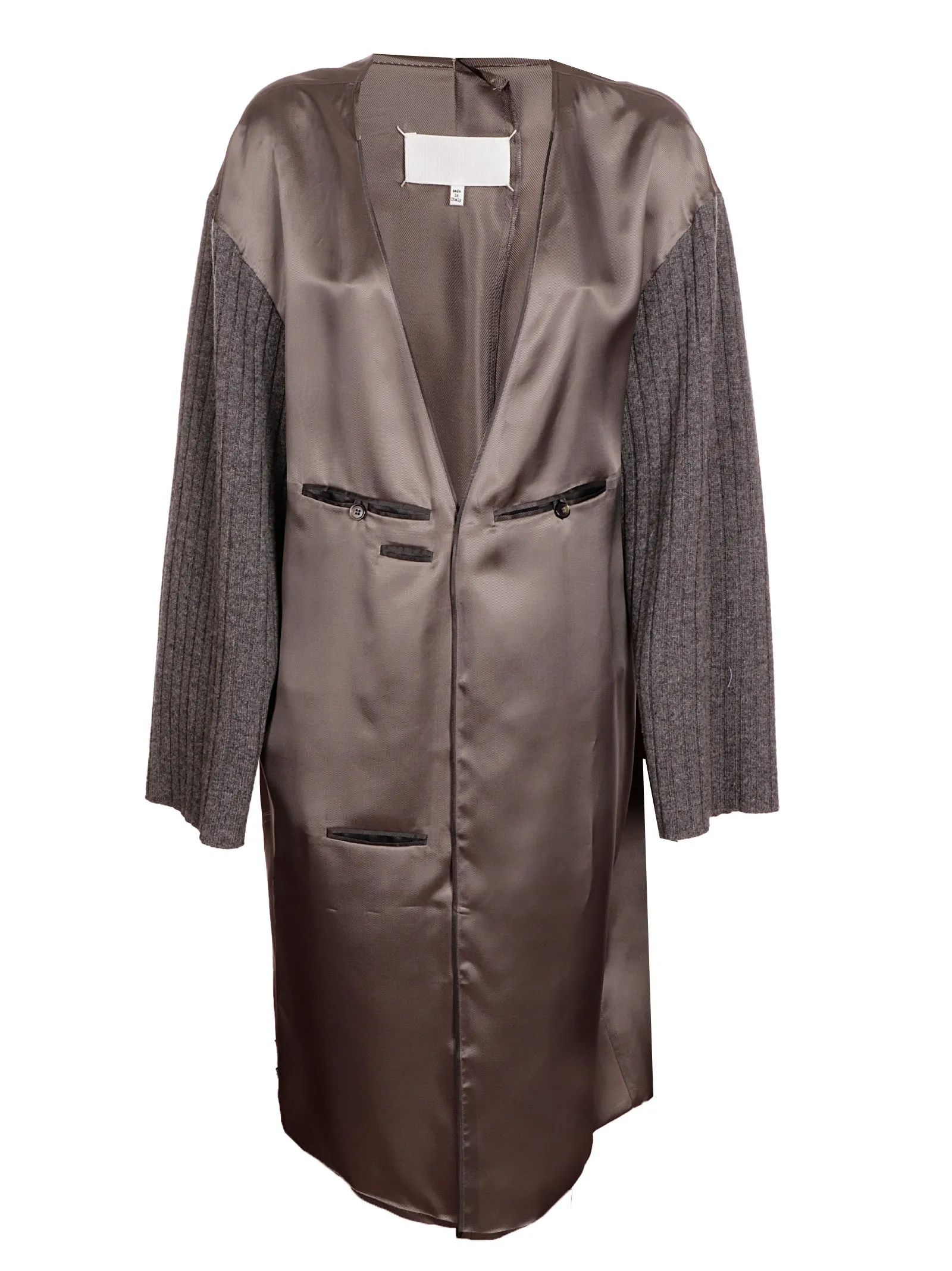 Maison Margiela Satin Contrasting-Sleeved Dress