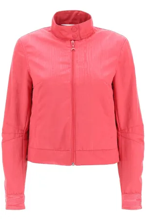 Marine Serre Boxy Moire-Effect Zip-Up Jacket