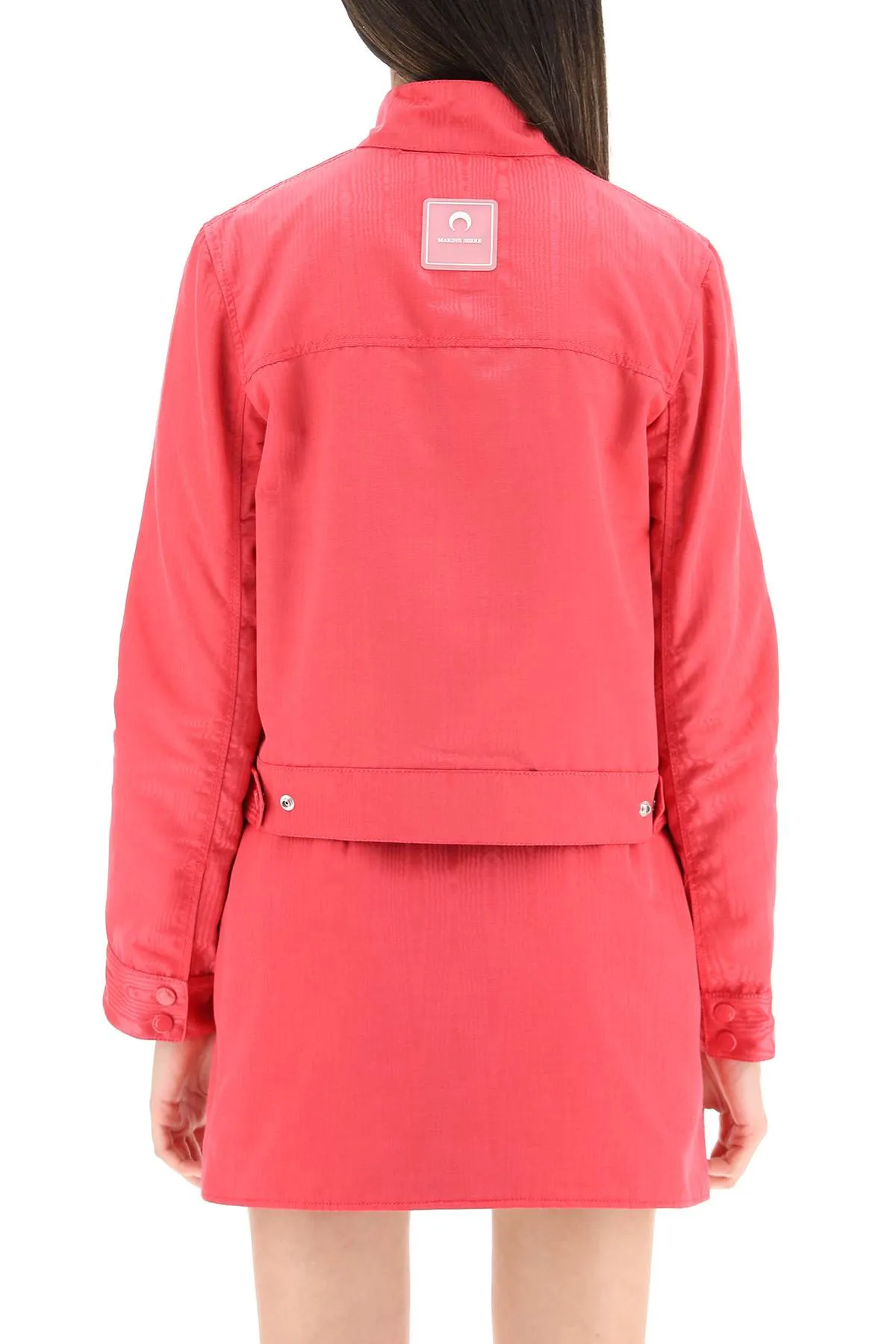 Marine Serre Boxy Moire-Effect Zip-Up Jacket