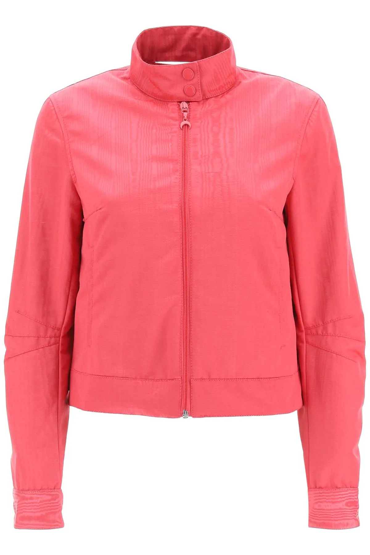 Marine Serre Boxy Moire-Effect Zip-Up Jacket