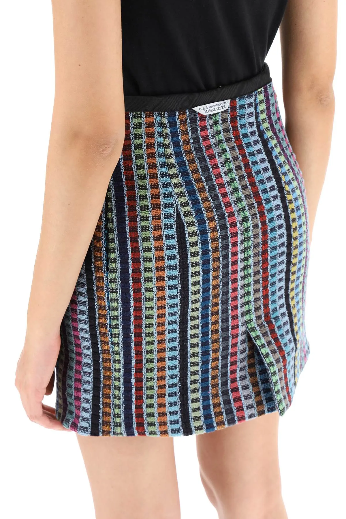 Marine Serre Color Blocked Wrapped Mini Skirt
