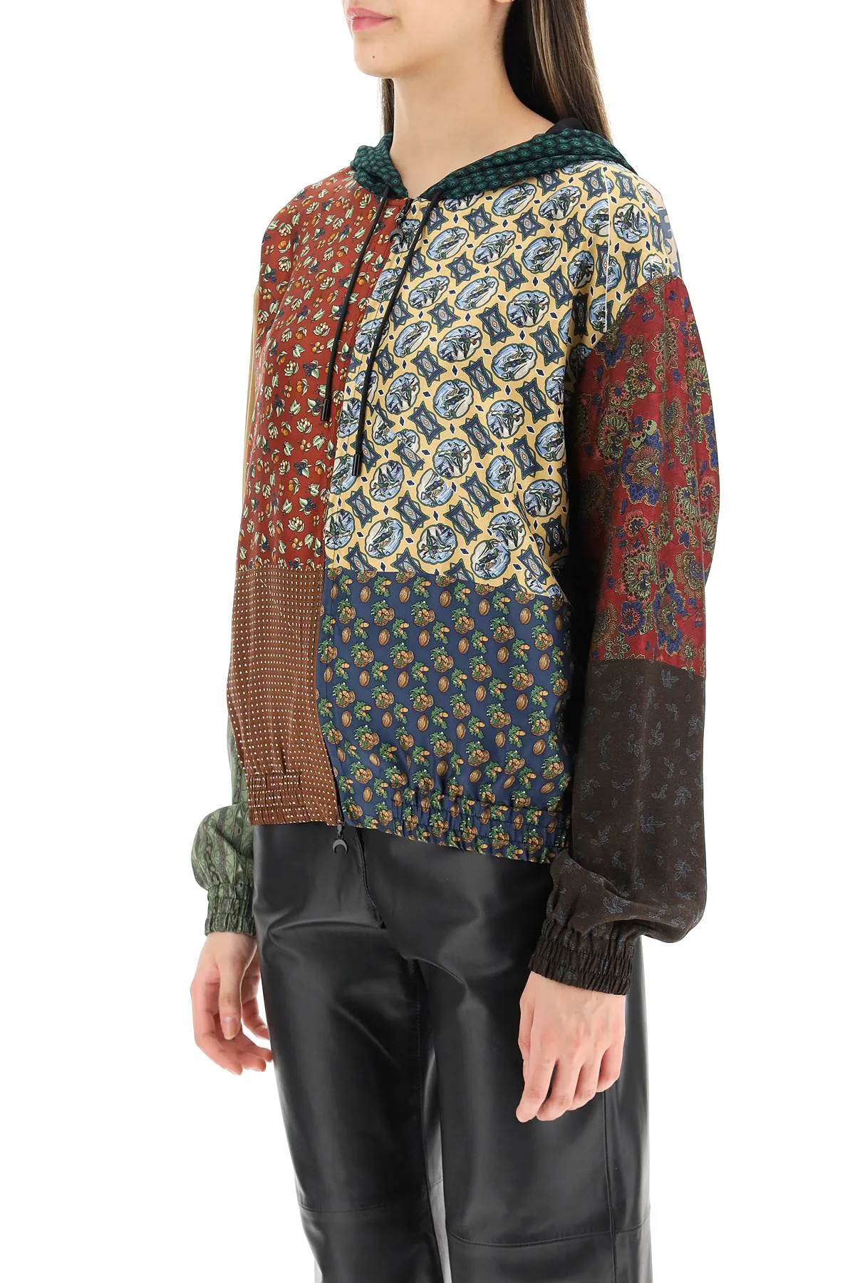 Marine Serre Patchwork Drawstring Jacket