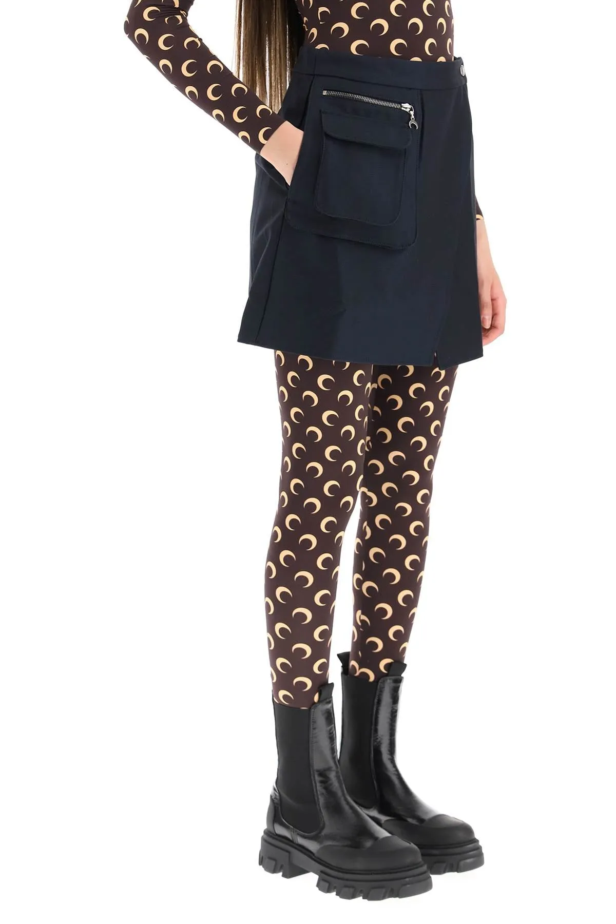 Marine Serre Pocket Detailed Wrap Mini Skirt