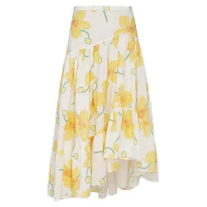 Marni Floral Printed Asymmetrical Midi Skirt