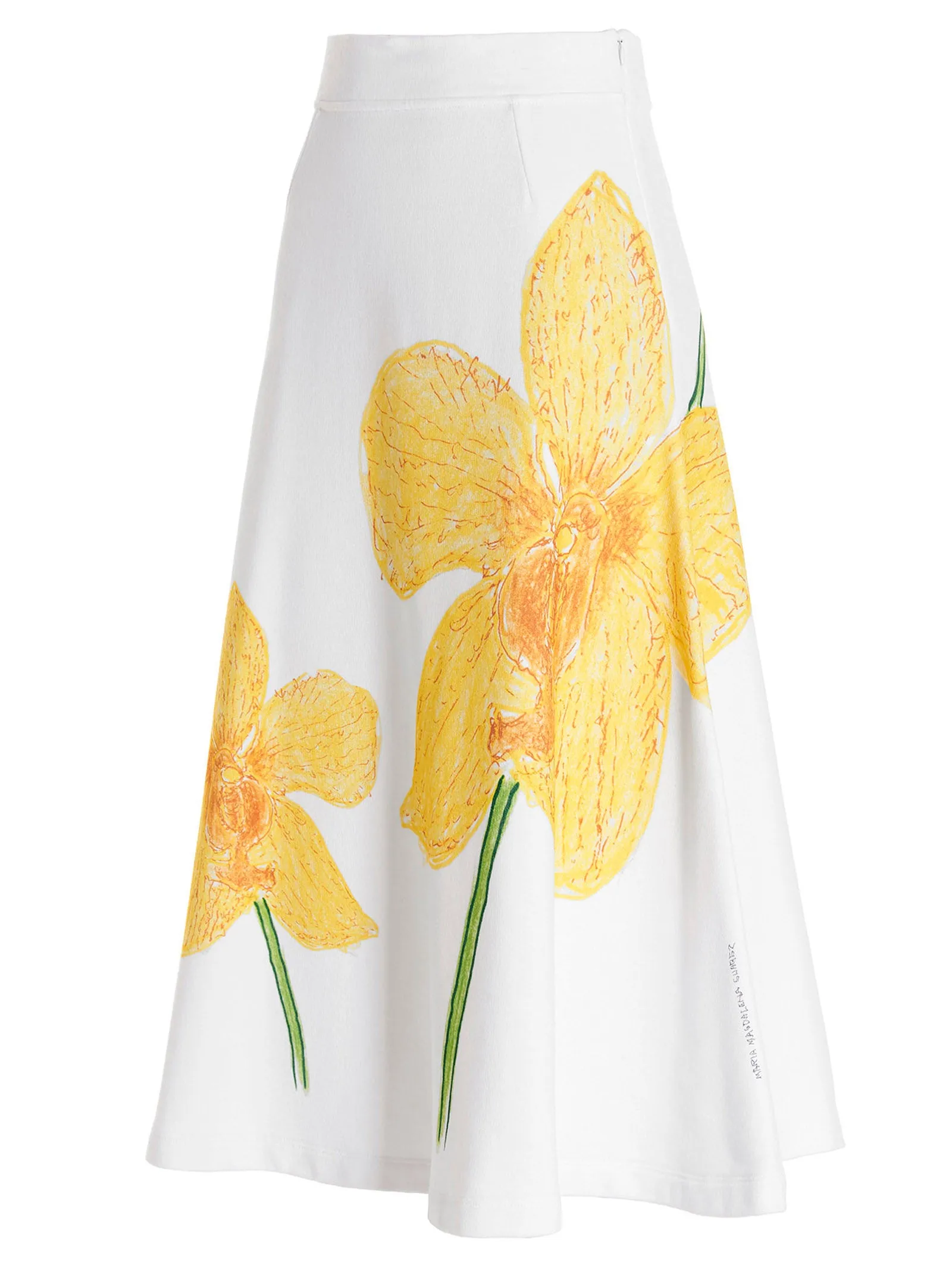 Marni Floral-Printed High Waist Midi Skirt