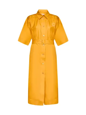 Marni Logo Embroidered Belted Shirt Dress