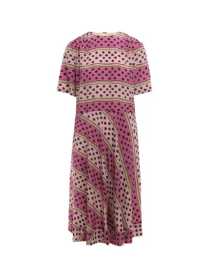 Marni Printed Ruffle-Detailed Midi Dress