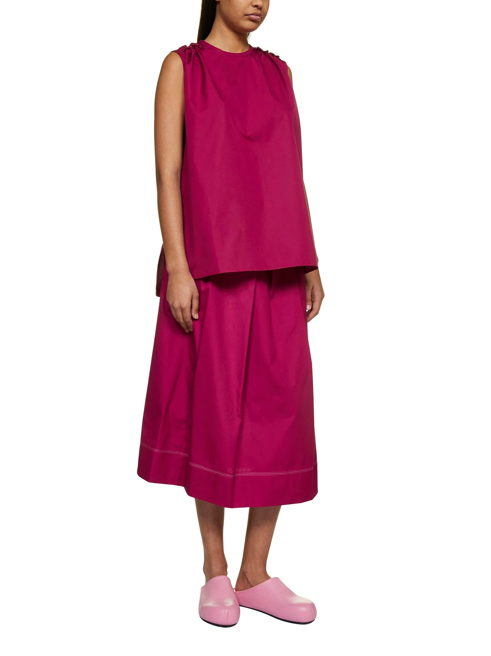 Marni Ruffled Detail Crewneck Sleeveless Top