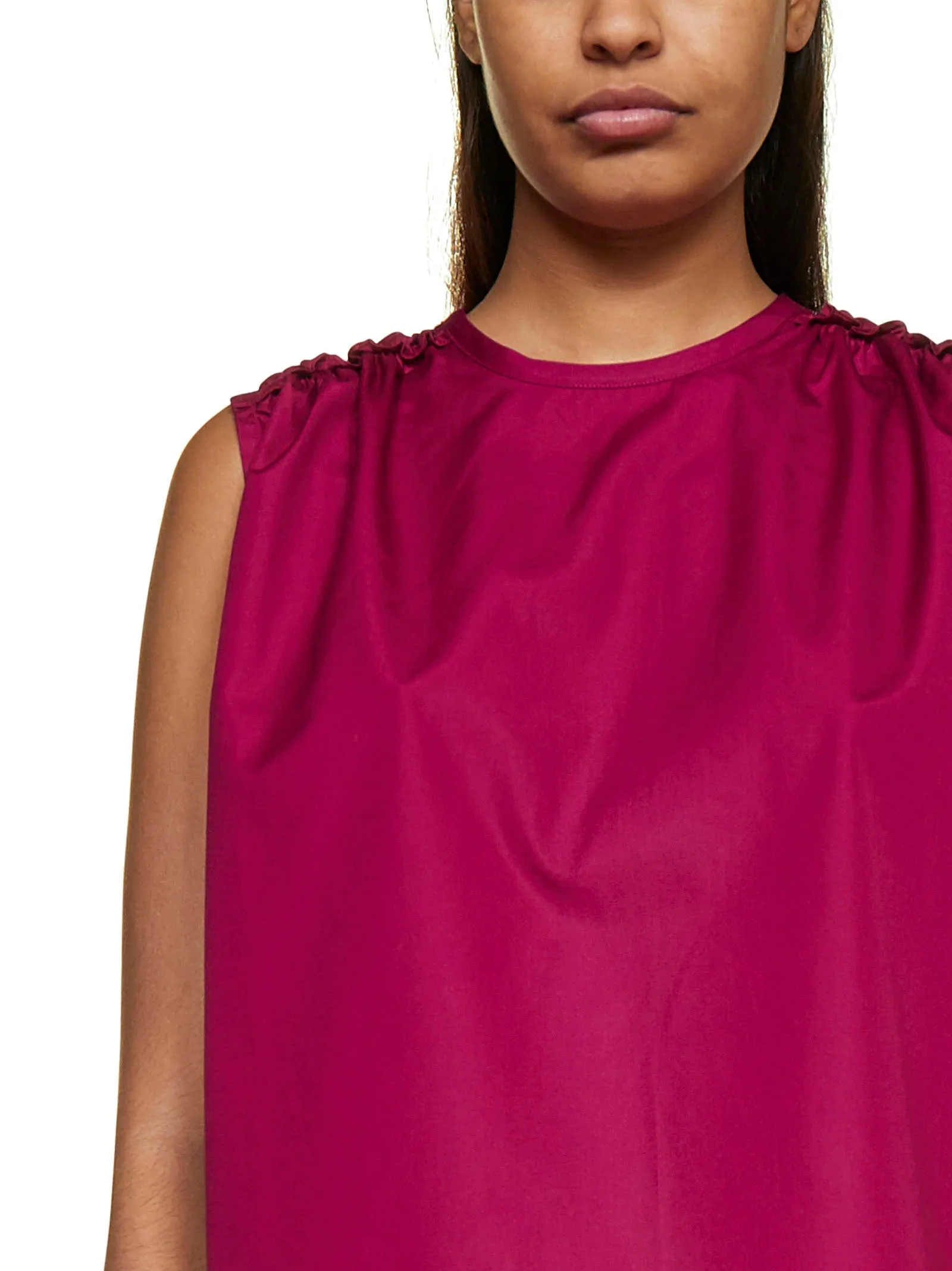 Marni Ruffled Detail Crewneck Sleeveless Top