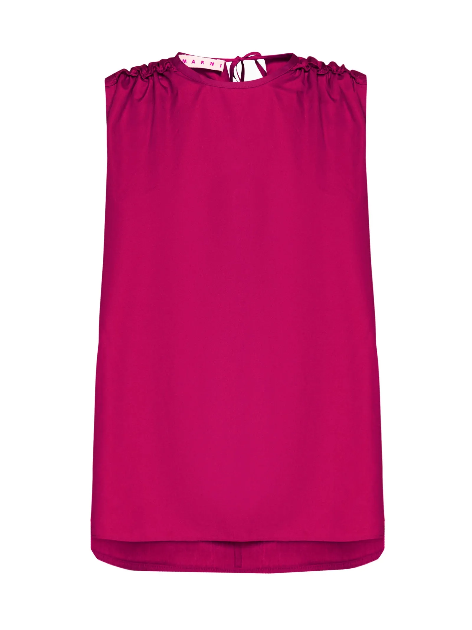 Marni Ruffled Detail Crewneck Sleeveless Top