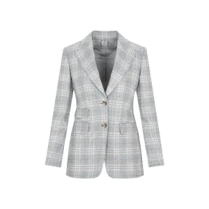 Max Mara Checked Long-Sleeved Jacket