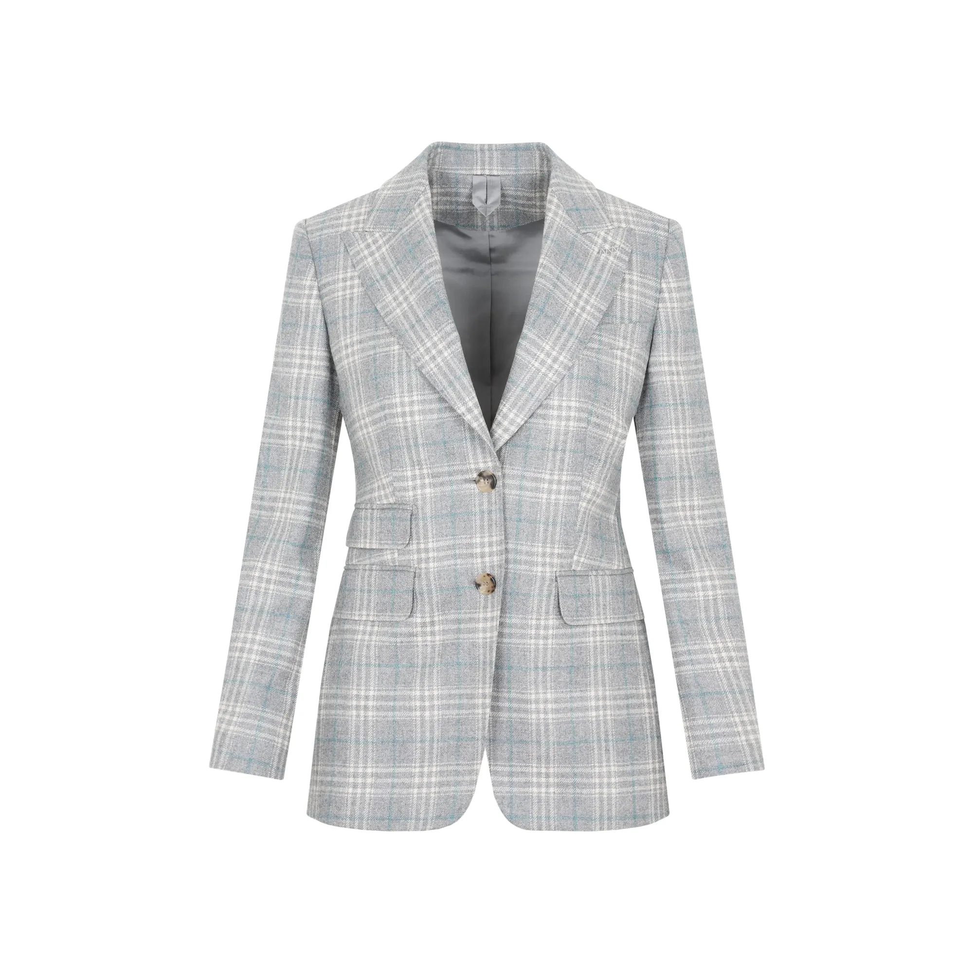 Max Mara Checked Long-Sleeved Jacket