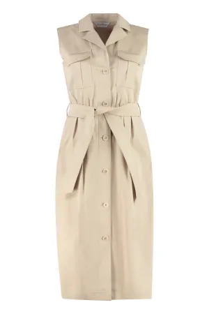 Max Mara Elica Belted Sleeveless Dress