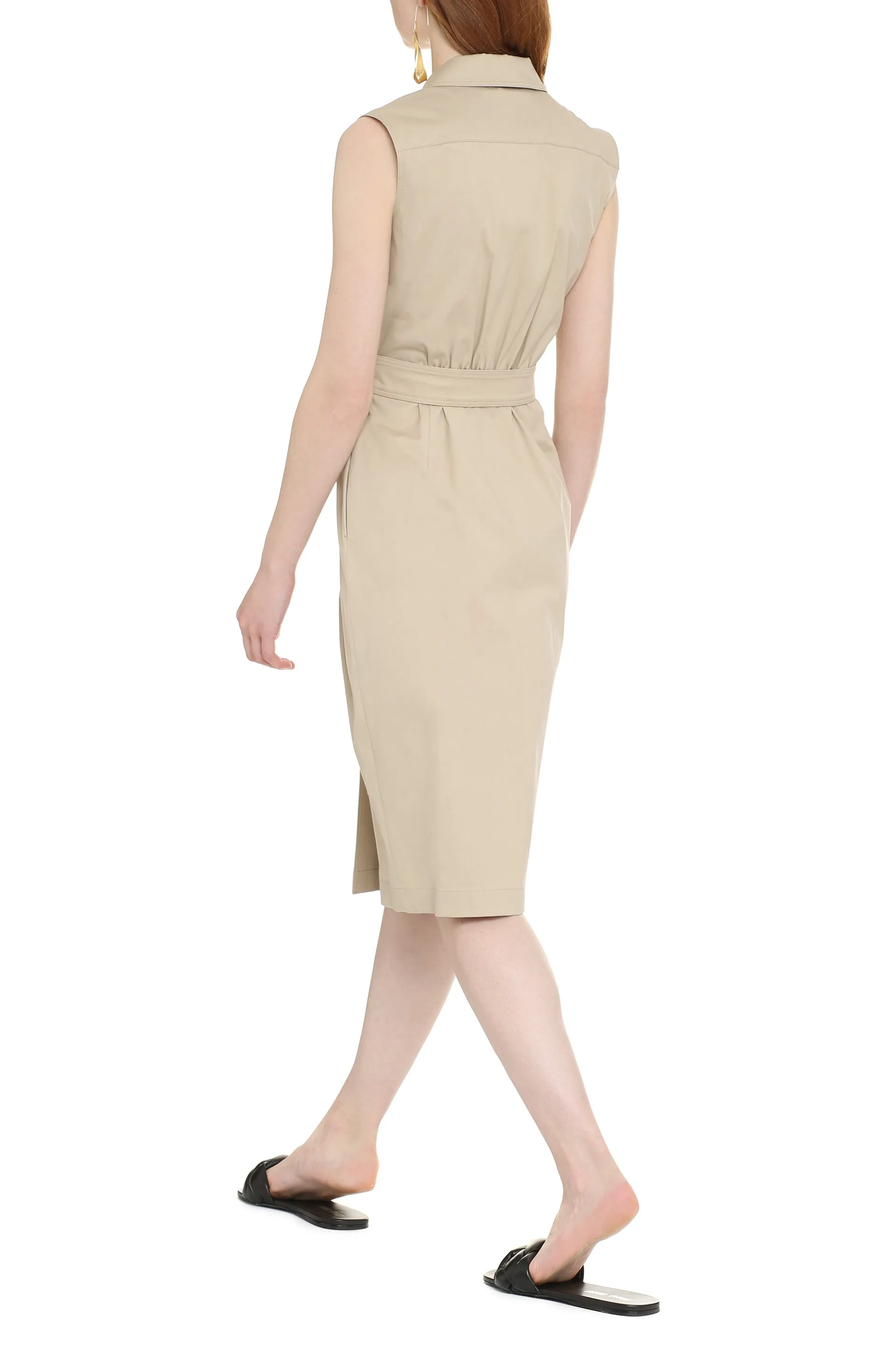 Max Mara Elica Belted Sleeveless Dress