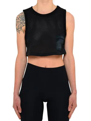 Max Mara Logo Embroidered Mesh Tank Top