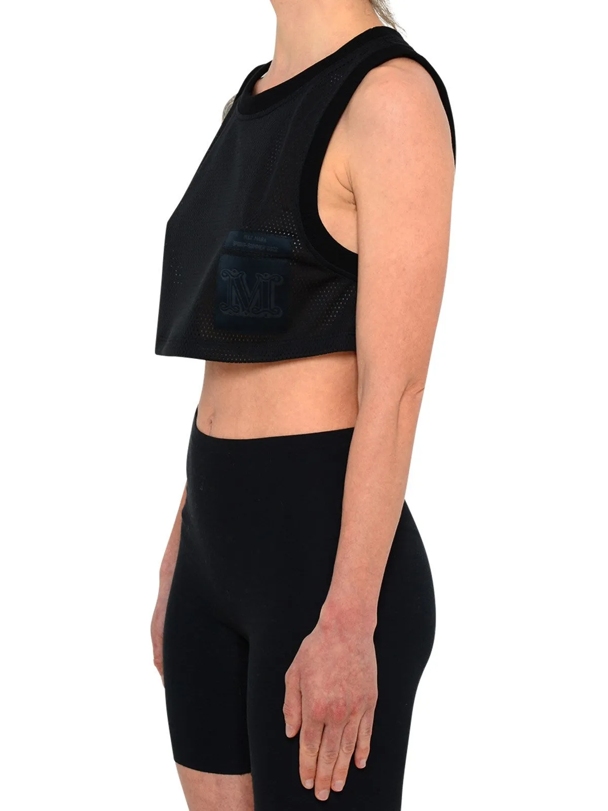 Max Mara Logo Embroidered Mesh Tank Top