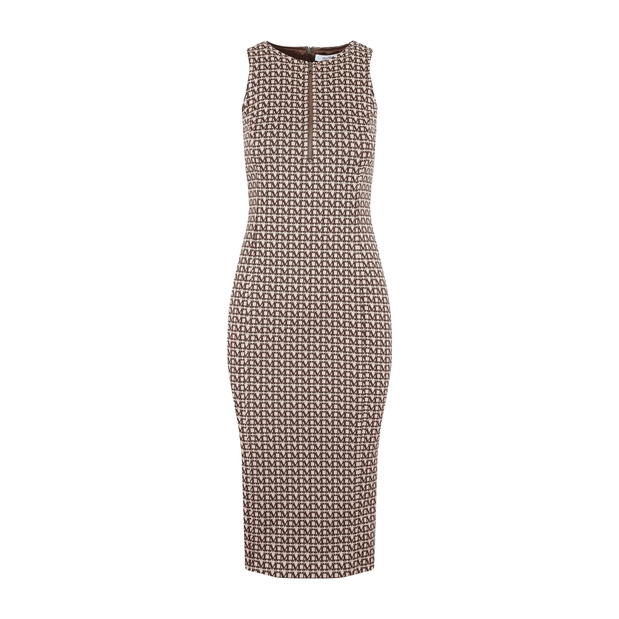 Max Mara Monogram Crewneck Sleeveless Dress