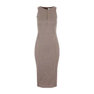 Max Mara Monogram Crewneck Sleeveless Dress